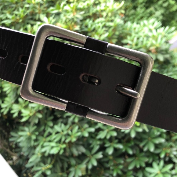 Boutique Size L (35-40) Smooth Leather Classic Black Brushed Silver HW $79 NEW - Picture 7 of 16